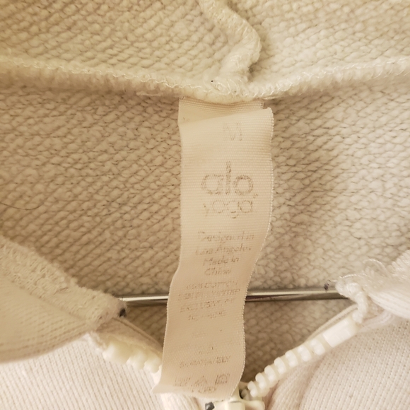ALO Yoga Women's Size M Hype Ivory Hoodie Full Zip - Picture 8 of 11